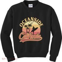 Oceanside California Retro Print Kids Sweatshirt thumb 0