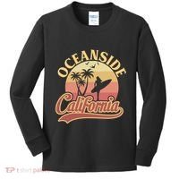 Oceanside California Retro Print Kids Long Sleeve Shirt thumb 0