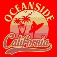 Oceanside California Retro Print Santa Hat thumb 1