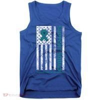 Ovarian Cancer Support Family Cancer Awareness Squad Meaningful Gift Tank Top thumb 0