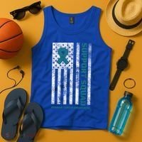 Ovarian Cancer Support Family Cancer Awareness Squad Meaningful Gift Tank Top thumb 4