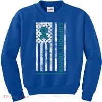 Ovarian Cancer Support Family Cancer Awareness Squad Meaningful Gift Kids Sweatshirt thumb 0
