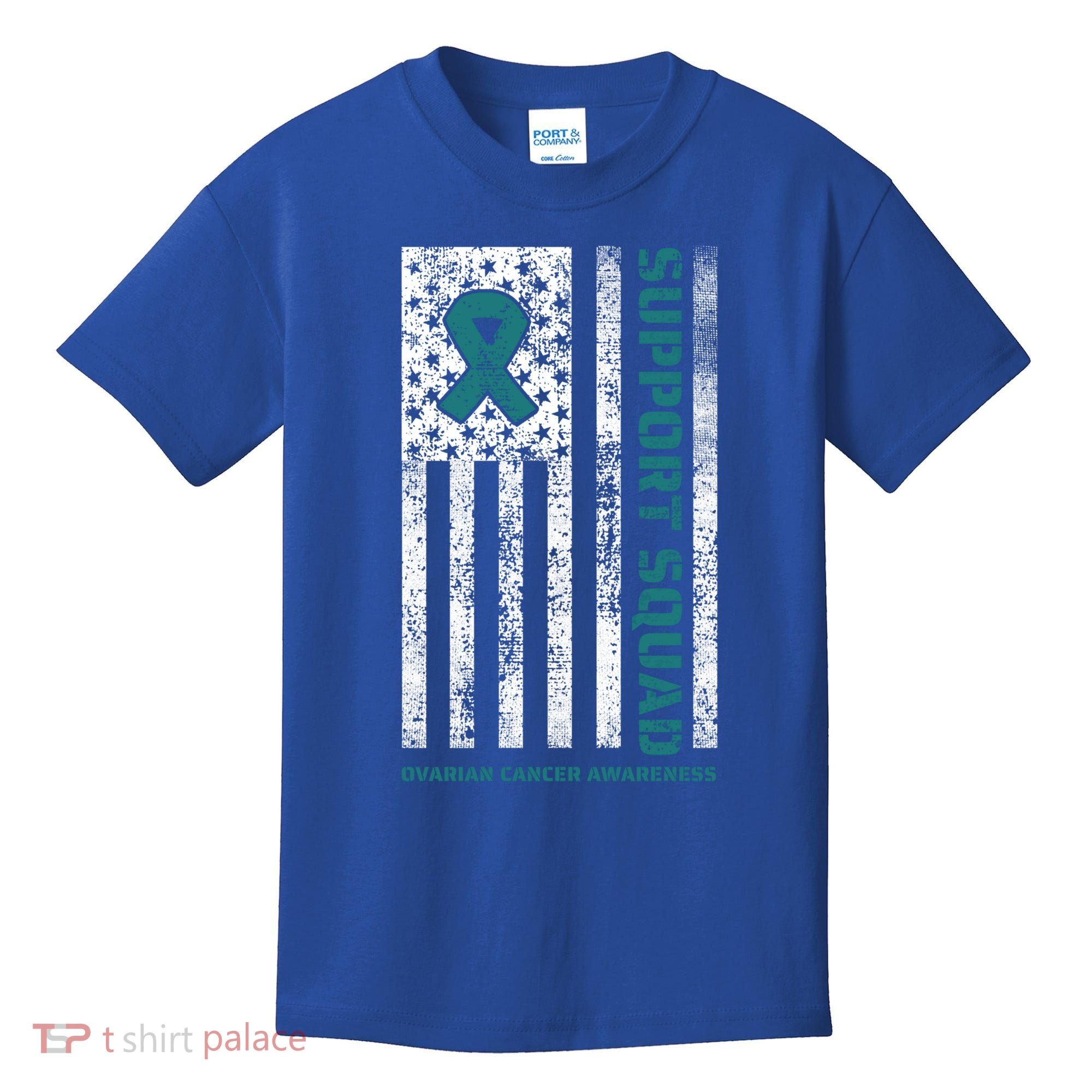 Ovarian Cancer Support Family Cancer Awareness Squad Meaningful Gift Kids T-Shirt