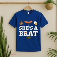 Oktoberfest Couples Shes A Brat T-Shirt thumb 2