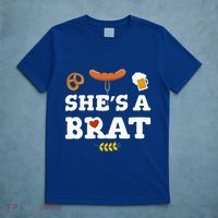 Oktoberfest Couples Shes A Brat T-Shirt thumb 5