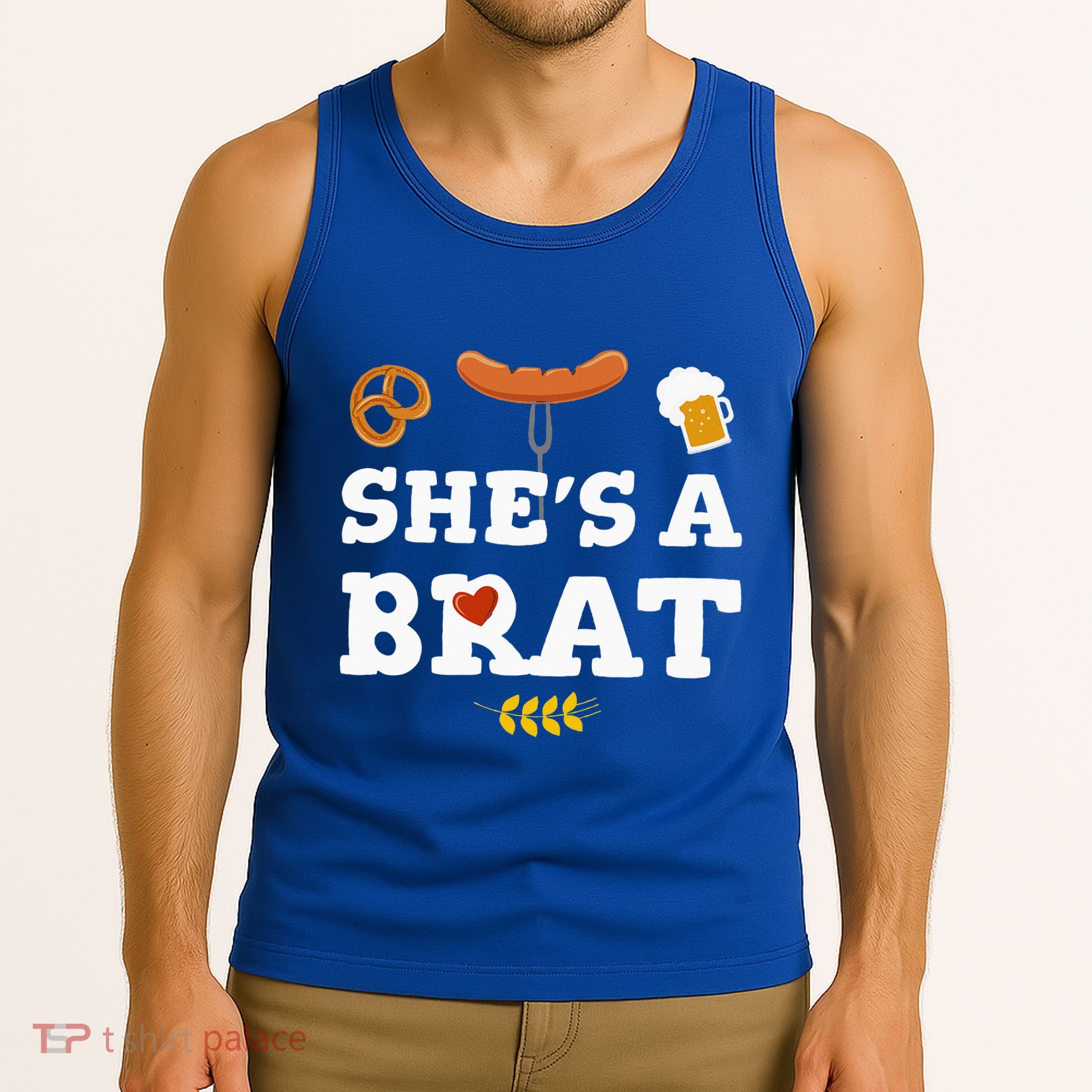 Oktoberfest Couples Shes A Brat Tank Top