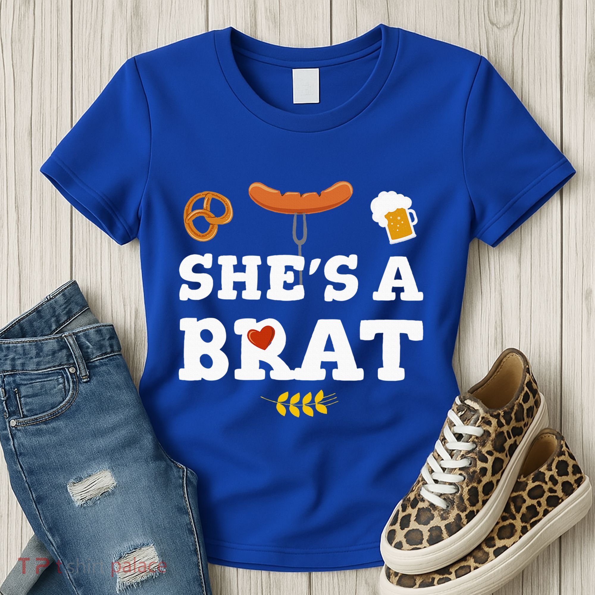 Oktoberfest Couples Shes A Brat Women's T-Shirt