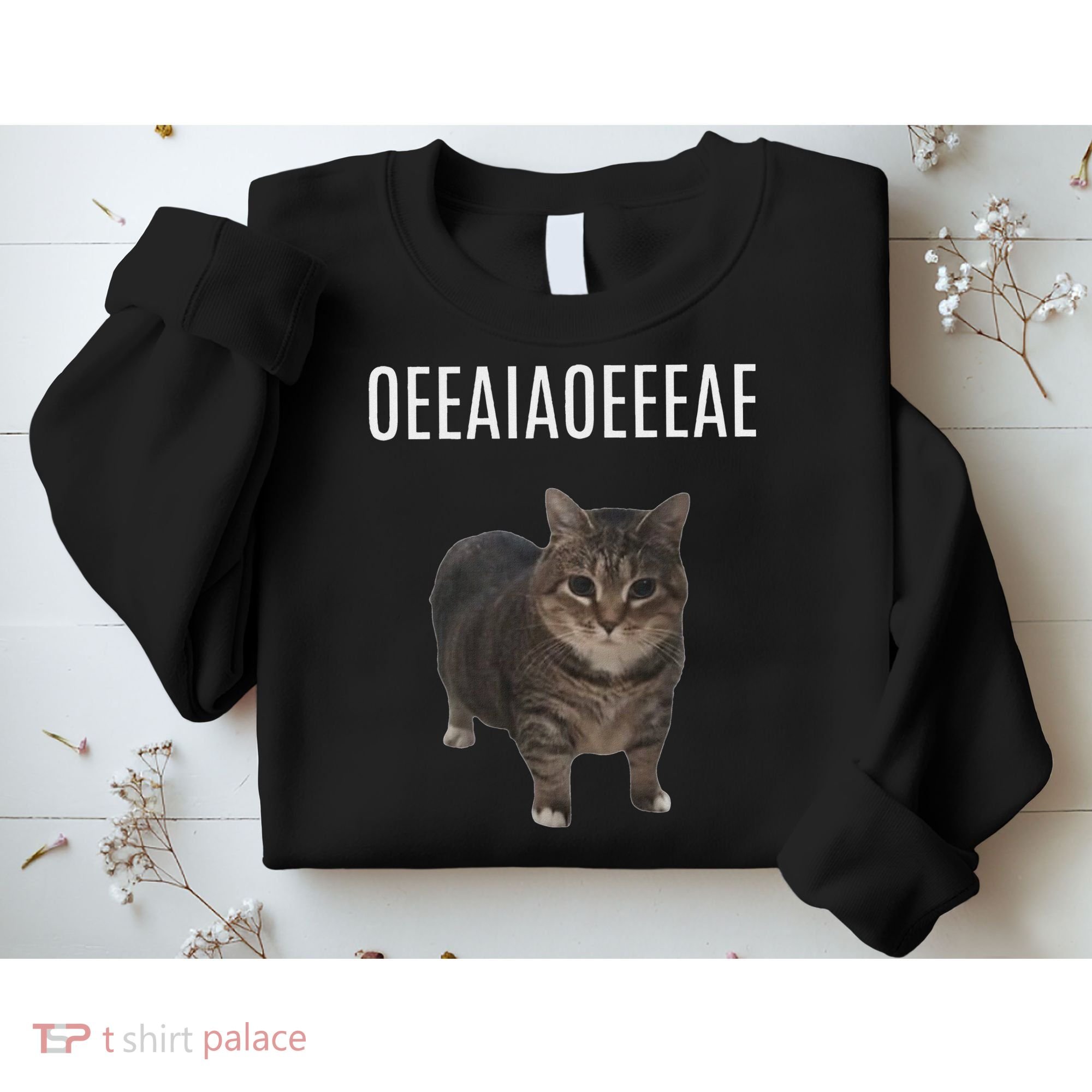 Oiiaoiia Cat Spinning Cat Meme Funny Trendy Cat Lovers Art Sweatshirt