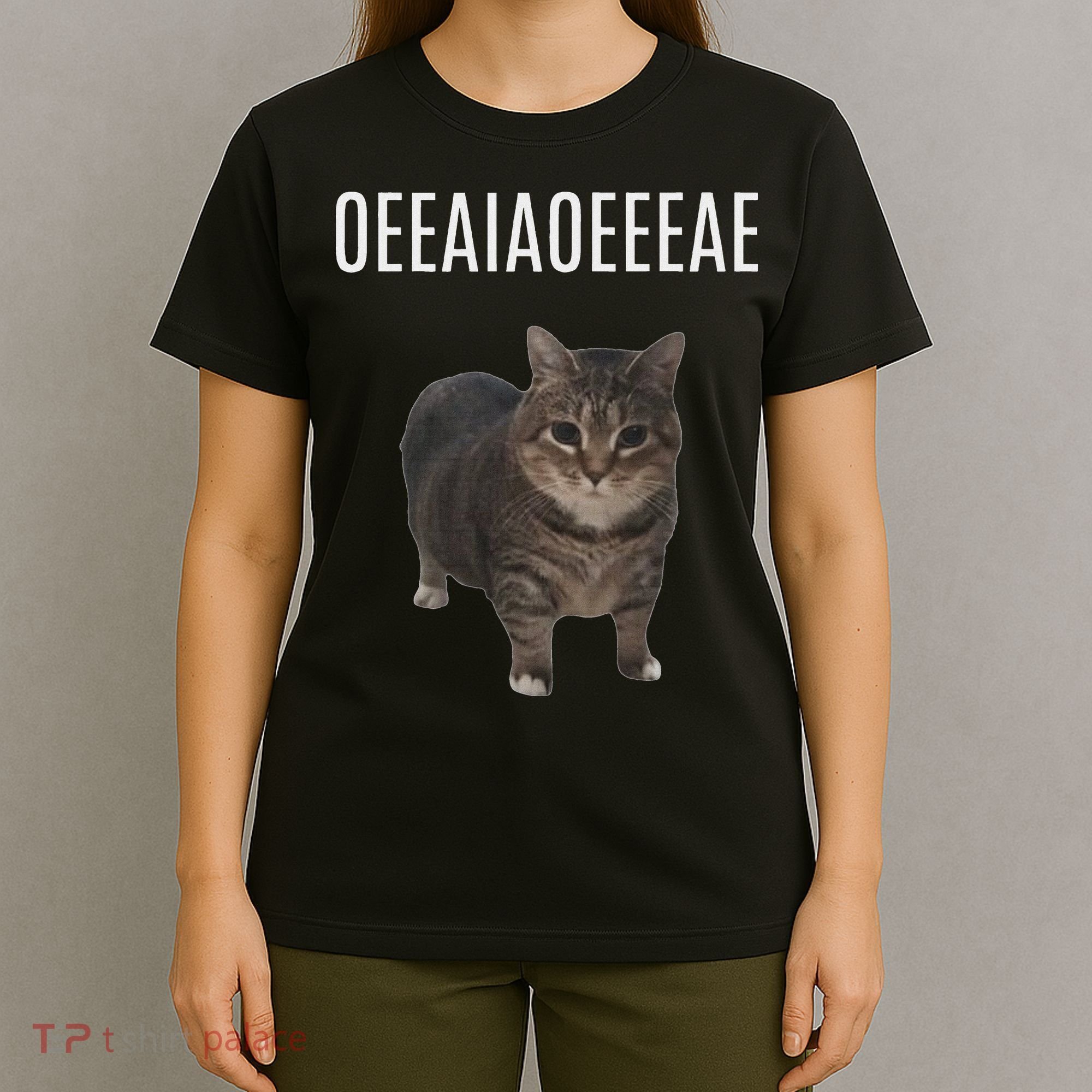 Oiiaoiia Cat Spinning Cat Meme Funny Trendy Cat Lovers Art T-Shirt