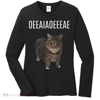 Oiiaoiia Cat Spinning Cat Meme Funny Trendy Cat Lovers Art Women's Long Sleeve Shirt