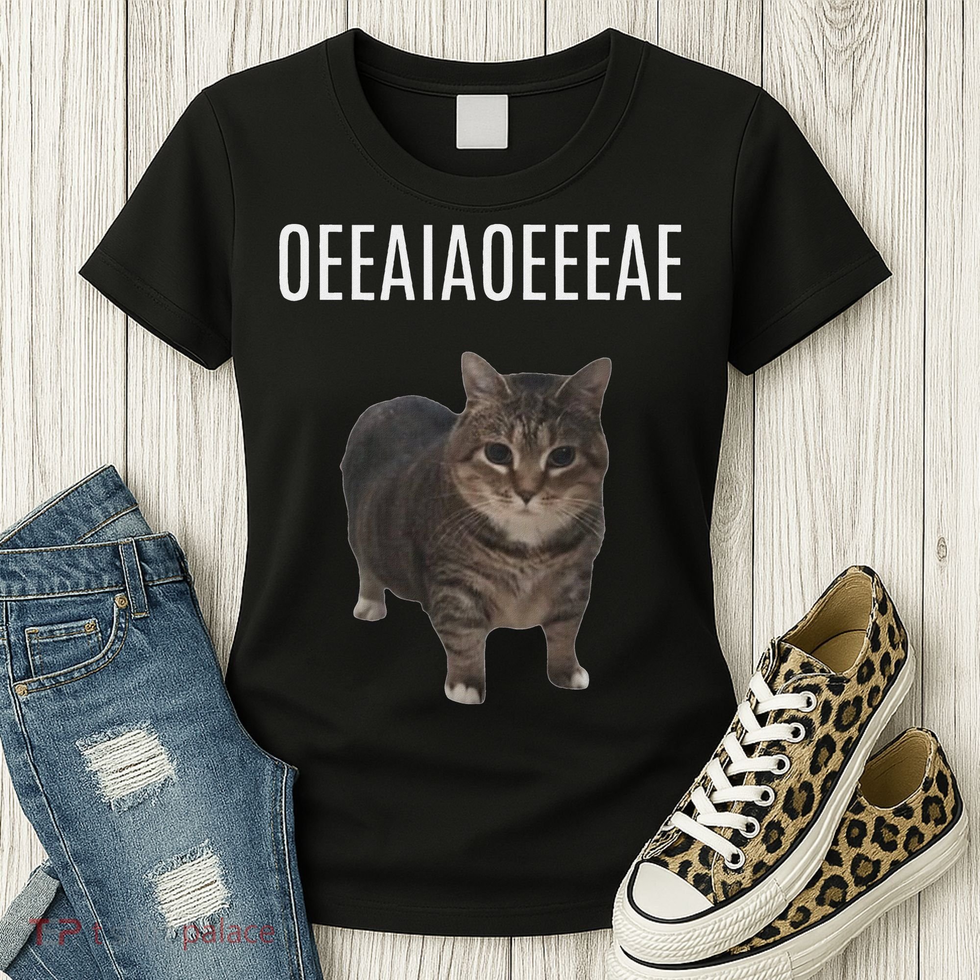 Oiiaoiia Cat Spinning Cat Meme Funny Trendy Cat Lovers Art Women's T-Shirt