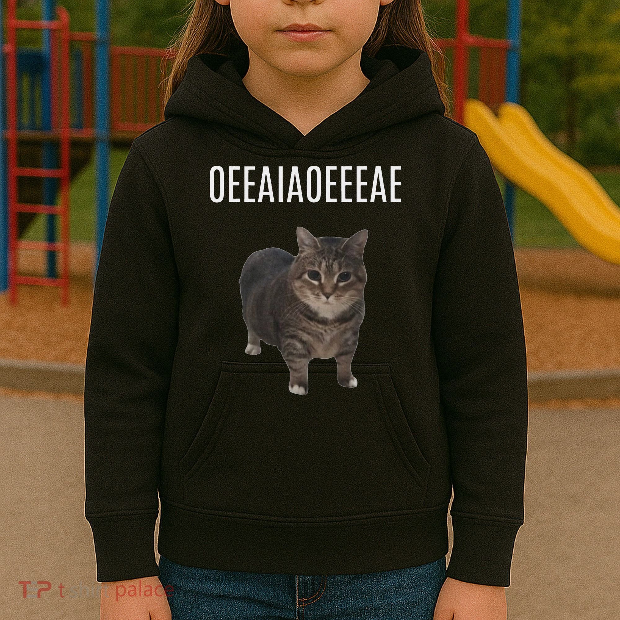 Oiiaoiia Cat Spinning Cat Meme Funny Trendy Cat Lovers Art Kids Hoodie