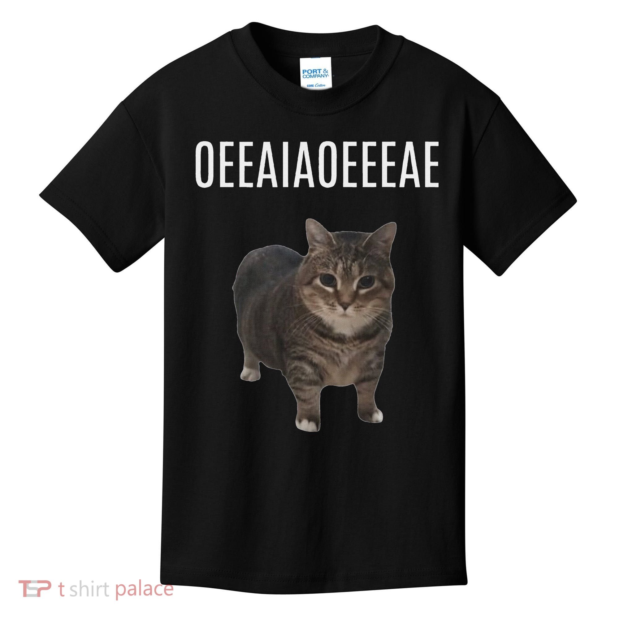 Oiiaoiia Cat Spinning Cat Meme Funny Trendy Cat Lovers Art Kids T-Shirt