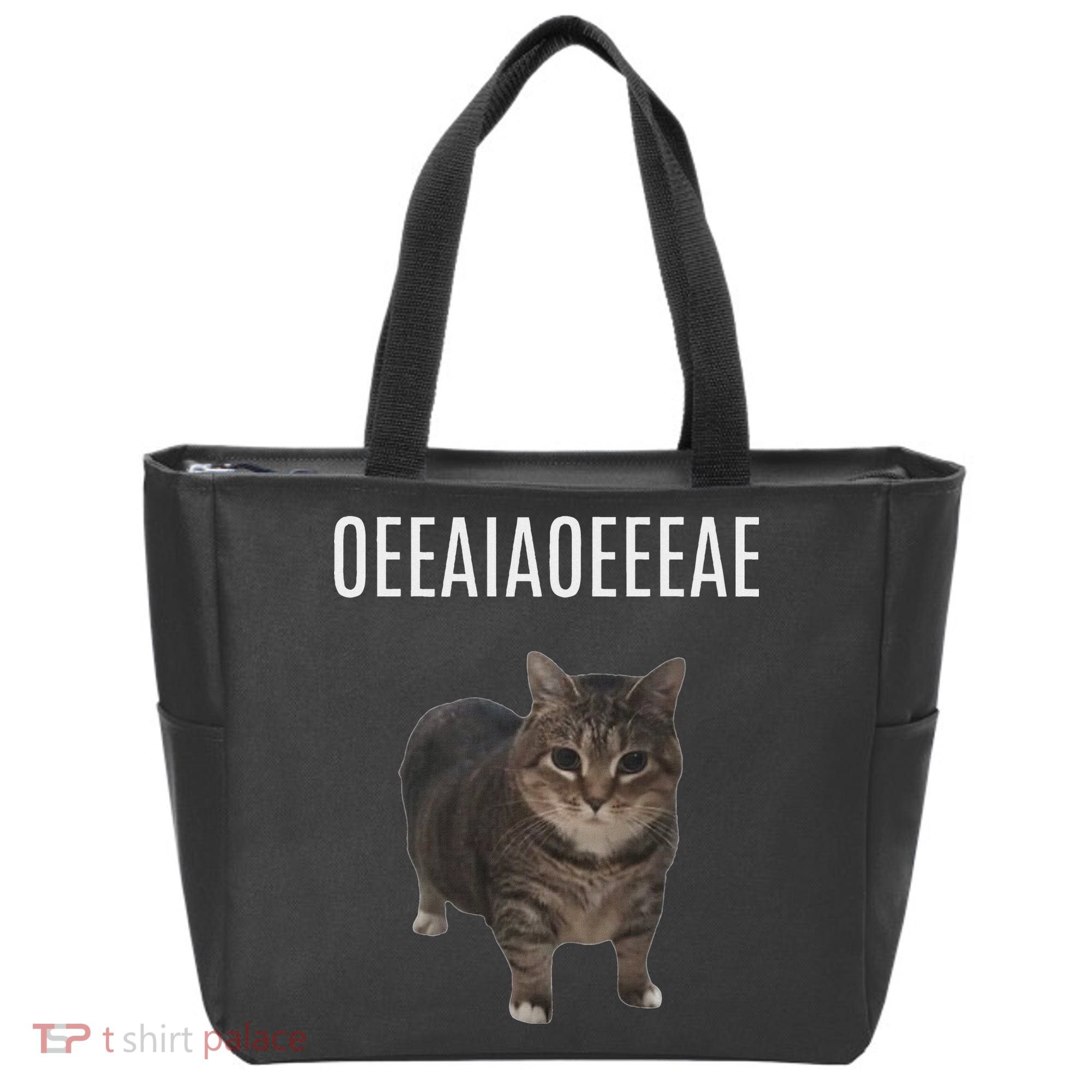 Oiiaoiia Cat Spinning Cat Meme Funny Trendy Cat Lovers Art Tote Bag