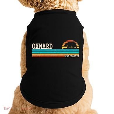 Oxnard California State Bear Retro Sunset Doggie Tank