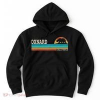 Oxnard California State Bear Retro Sunset Hoodie thumb 0
