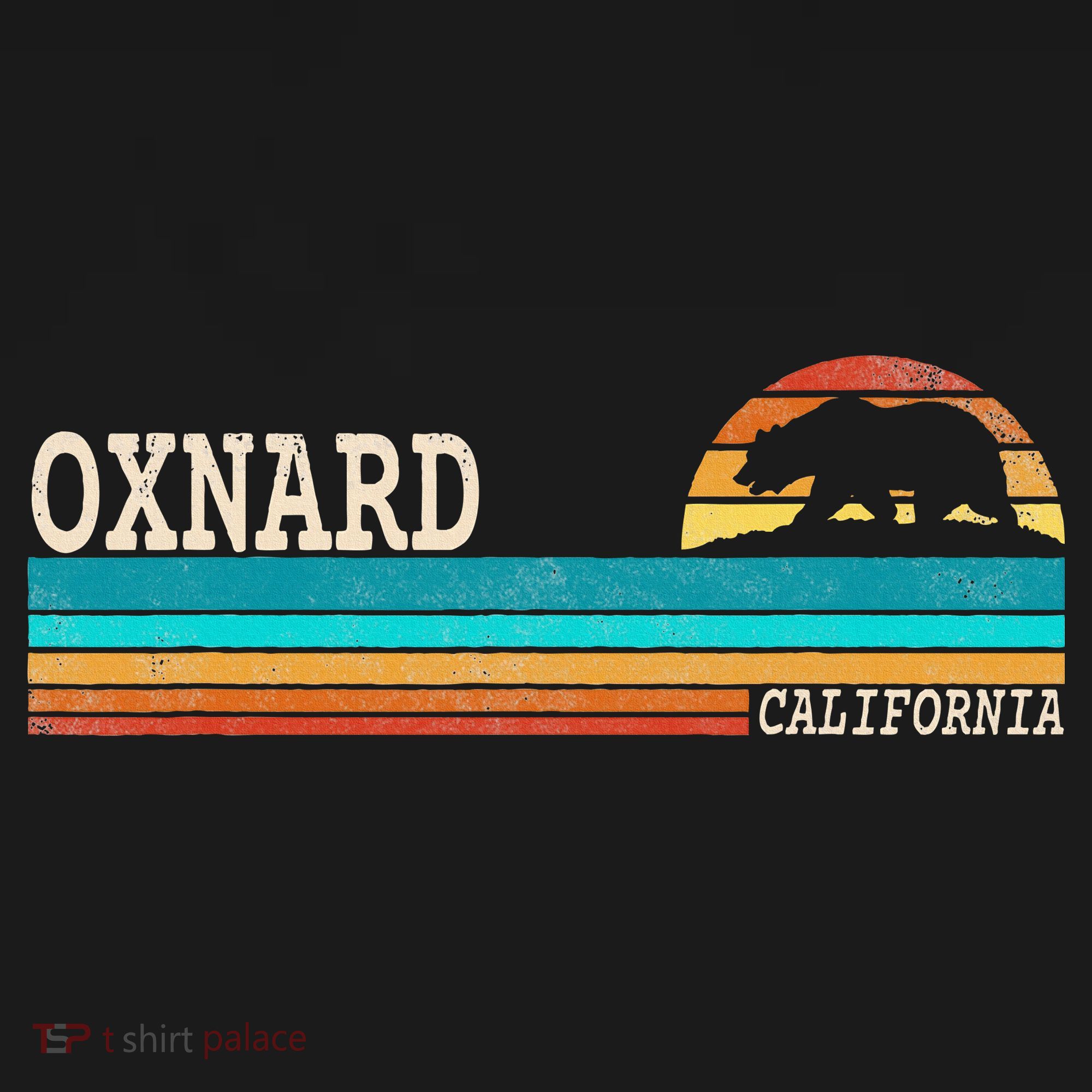 Oxnard California State Bear Retro Sunset Hoodie