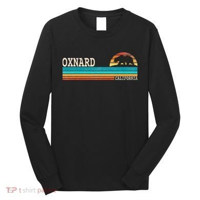 Oxnard California State Bear Retro Sunset Long Sleeve Shirt