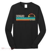 Oxnard California State Bear Retro Sunset Long Sleeve Shirt thumb 0