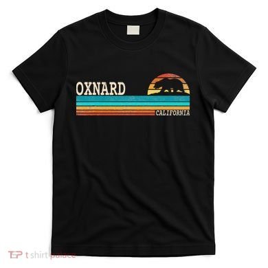Oxnard California State Bear Retro Sunset T-Shirt