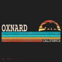 Oxnard California State Bear Retro Sunset Beanie thumb 2
