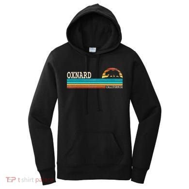 Oxnard California State Bear Retro Sunset Women's Hoodie