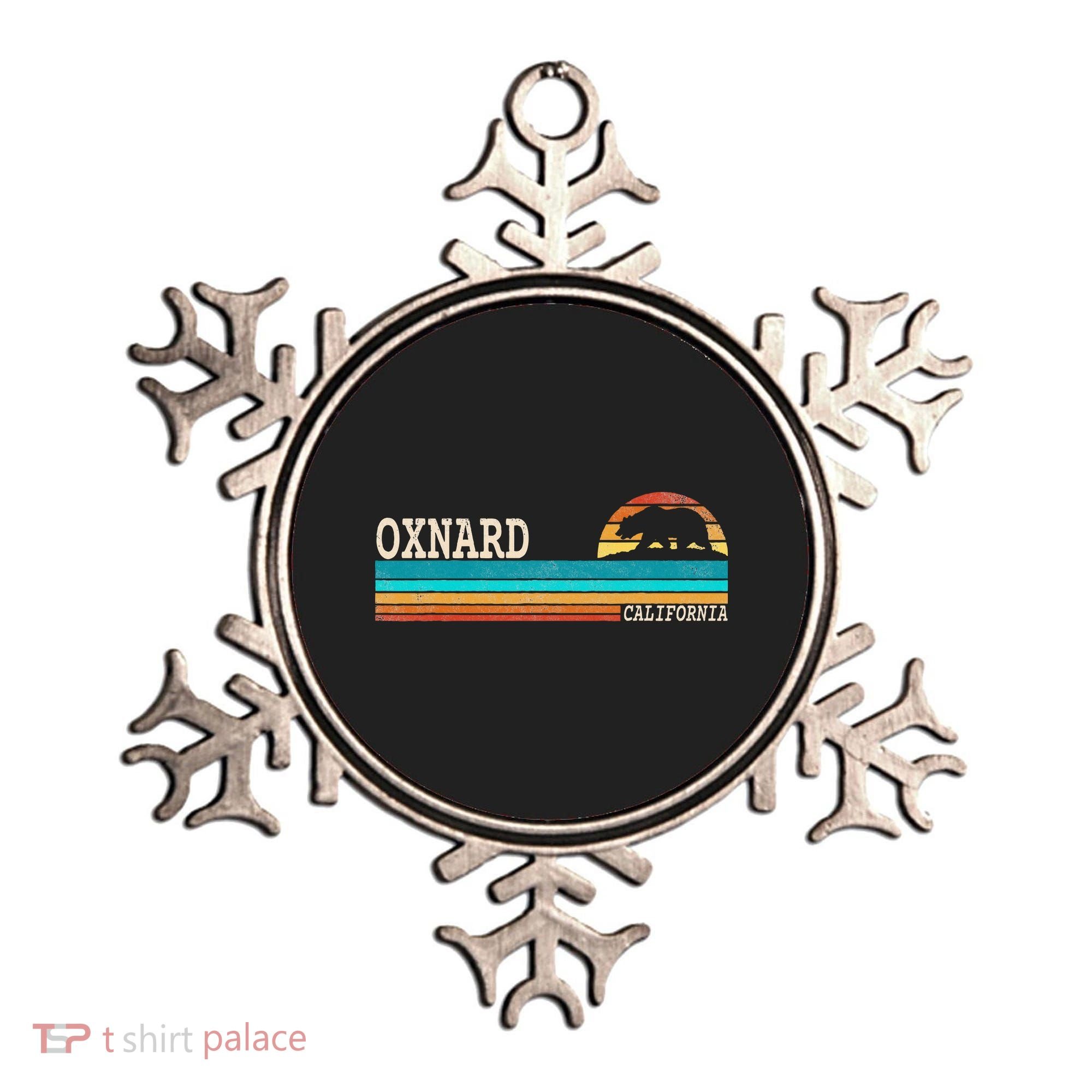 Oxnard California State Bear Retro Sunset Ornament
