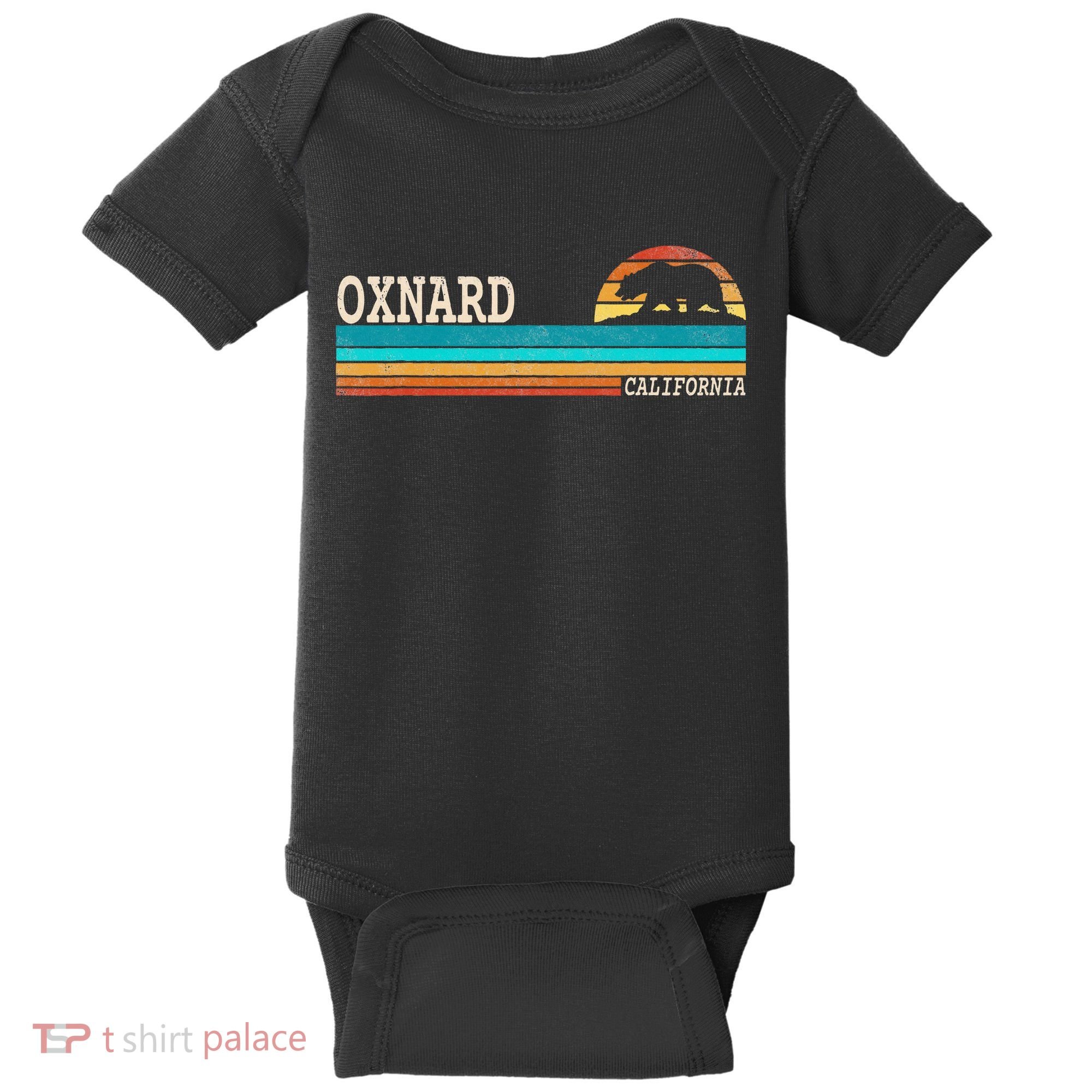 Oxnard California State Bear Retro Sunset Baby Bodysuit