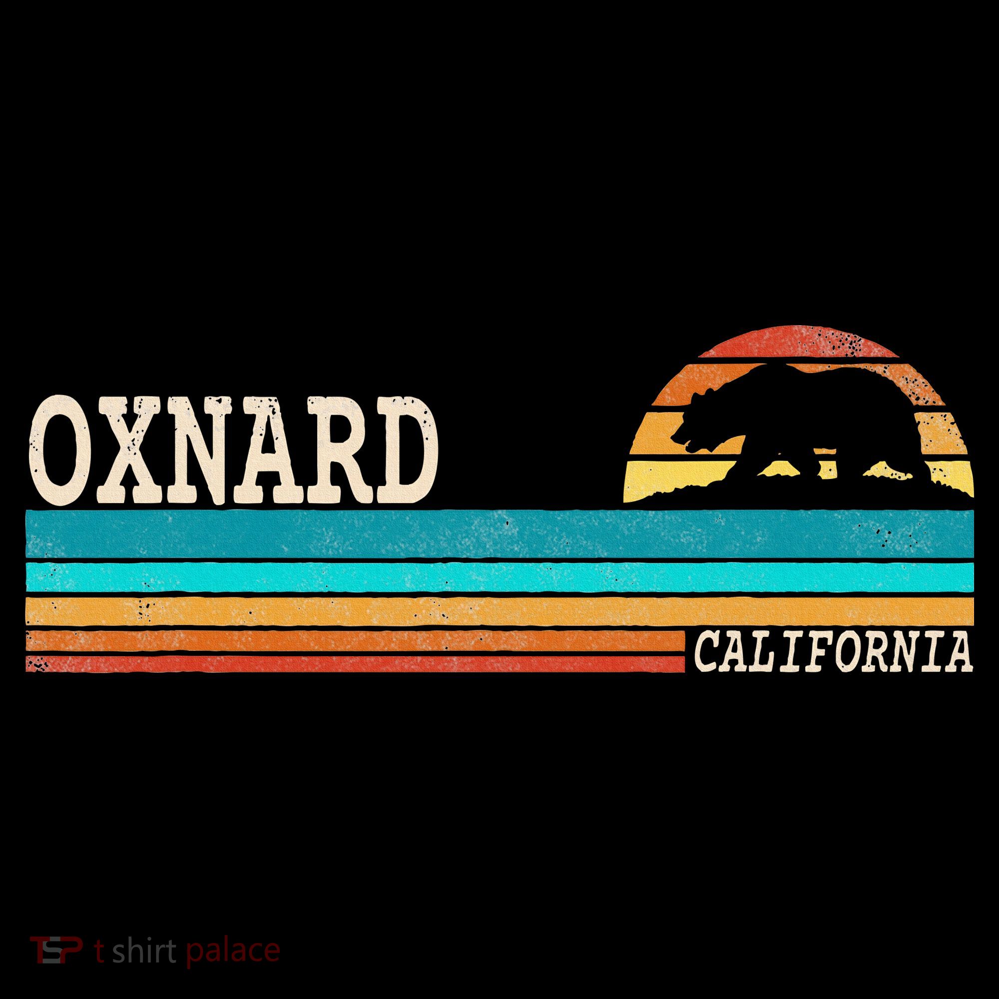 Oxnard California State Bear Retro Sunset Baby Bodysuit