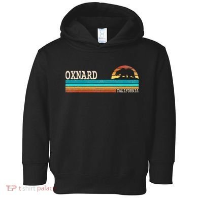 Oxnard California State Bear Retro Sunset Toddler Hoodie