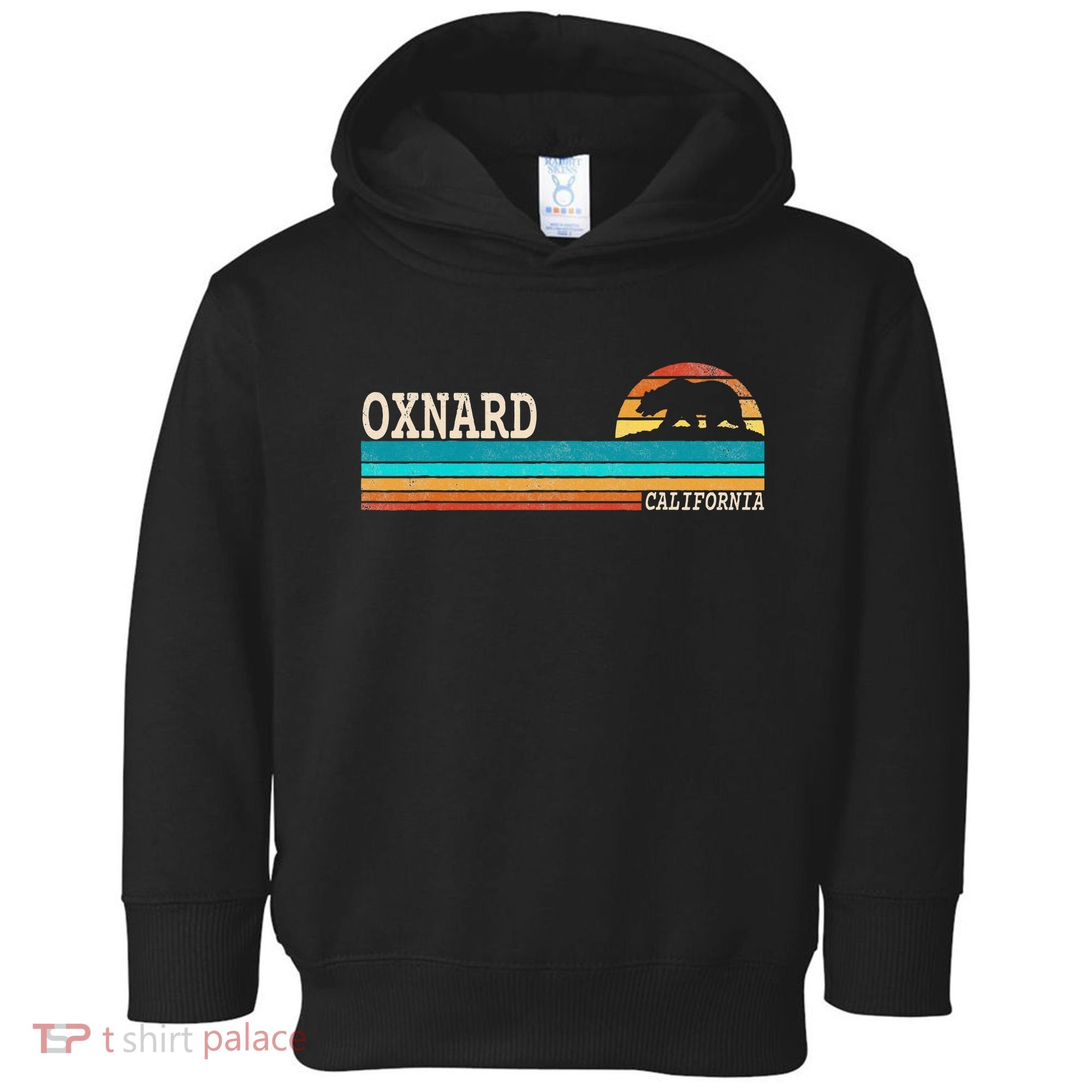Oxnard California State Bear Retro Sunset Toddler Hoodie