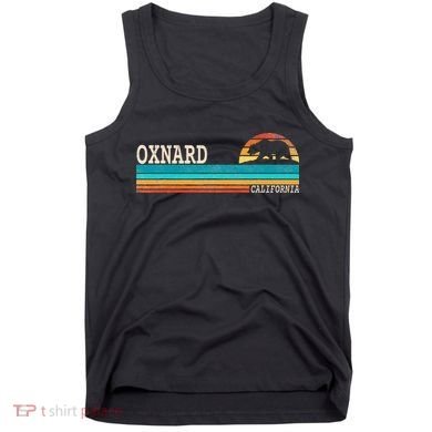 Oxnard California State Bear Retro Sunset Tank Top