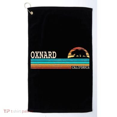 Oxnard California State Bear Retro Sunset Golf Towel