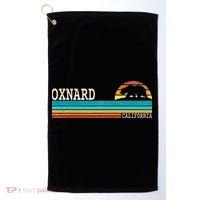 Oxnard California State Bear Retro Sunset Golf Towel thumb 0