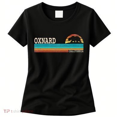 Oxnard California State Bear Retro Sunset Women's T-Shirt