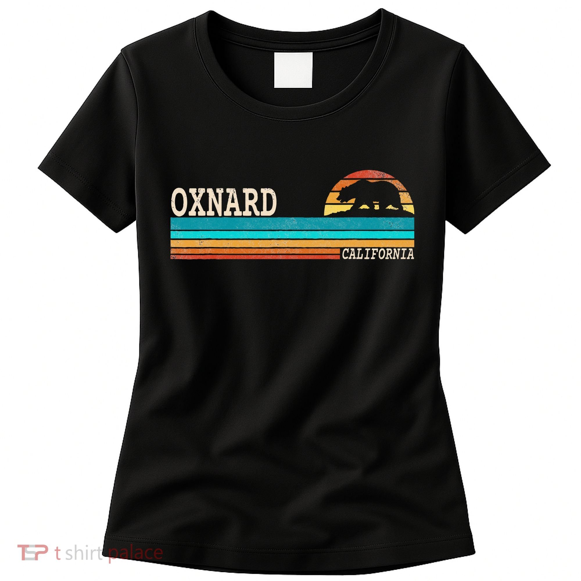 Oxnard California State Bear Retro Sunset Women's T-Shirt