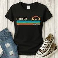 Oxnard California State Bear Retro Sunset Women's T-Shirt thumb 3