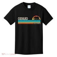 Oxnard California State Bear Retro Sunset Kids T-Shirt thumb 0