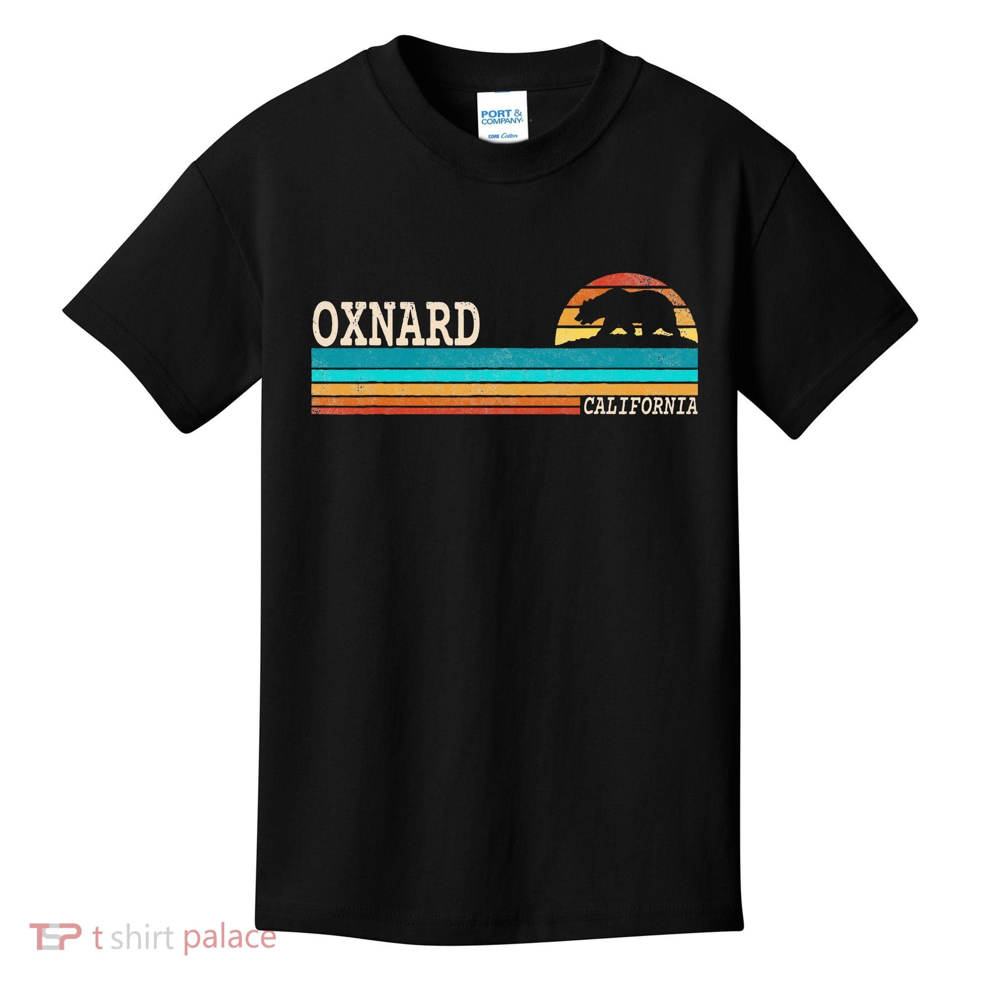 Oxnard California State Bear Retro Sunset Kids T-Shirt