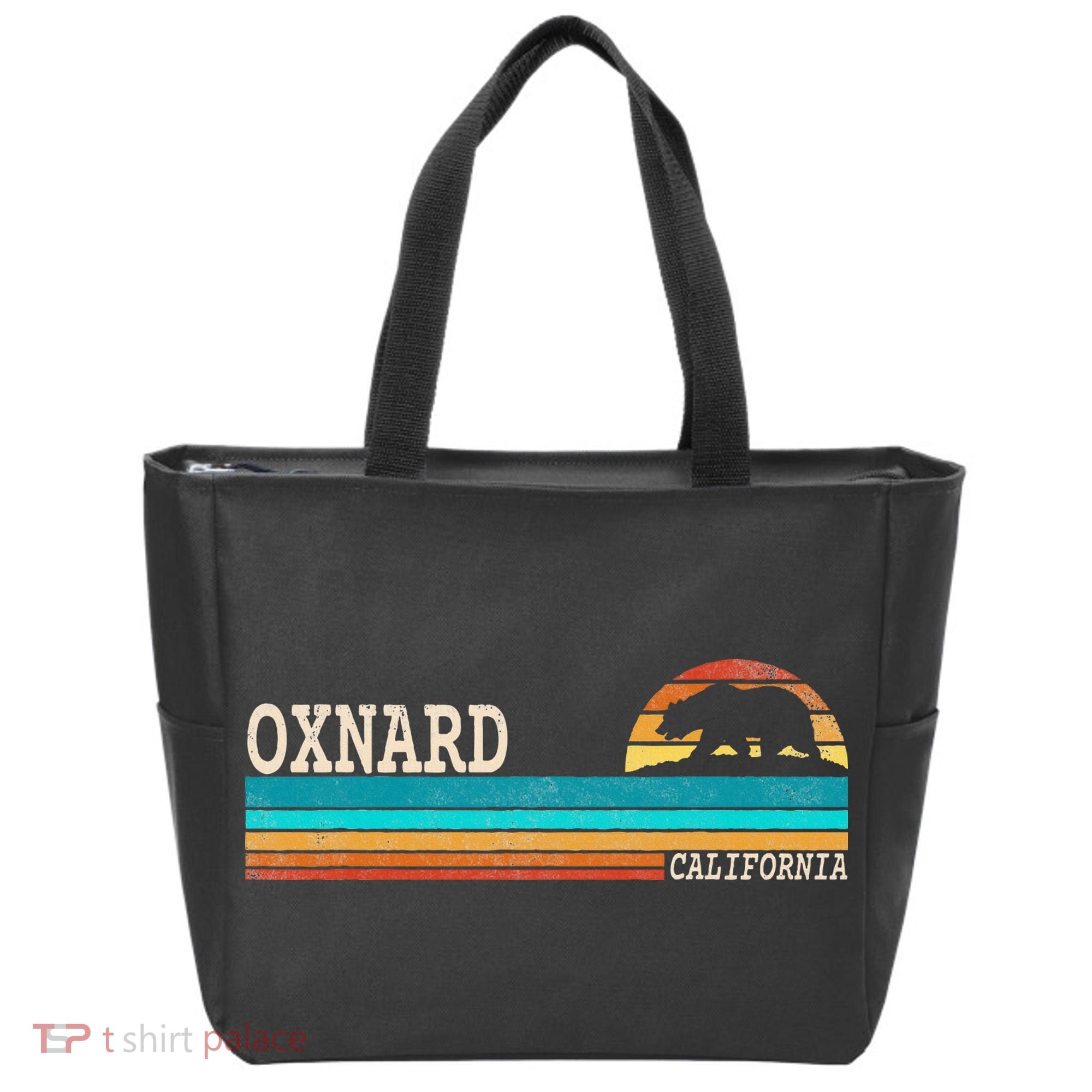 Oxnard California State Bear Retro Sunset Tote Bag