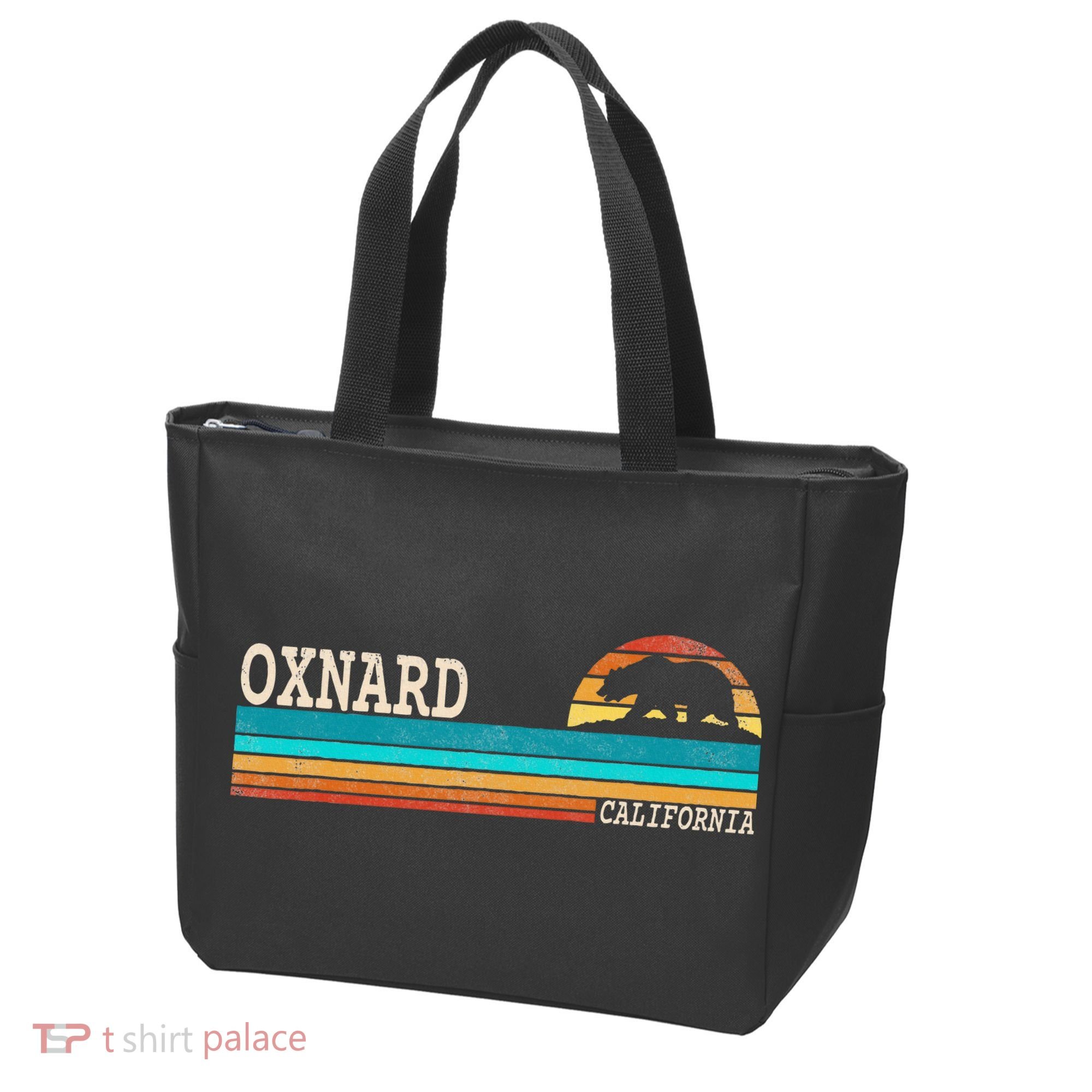 Oxnard California State Bear Retro Sunset Tote Bag