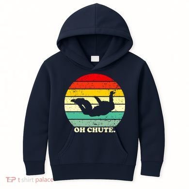 Oh Chute | Skydiving Skydive Sky Diving Skydiver Kids Hoodie