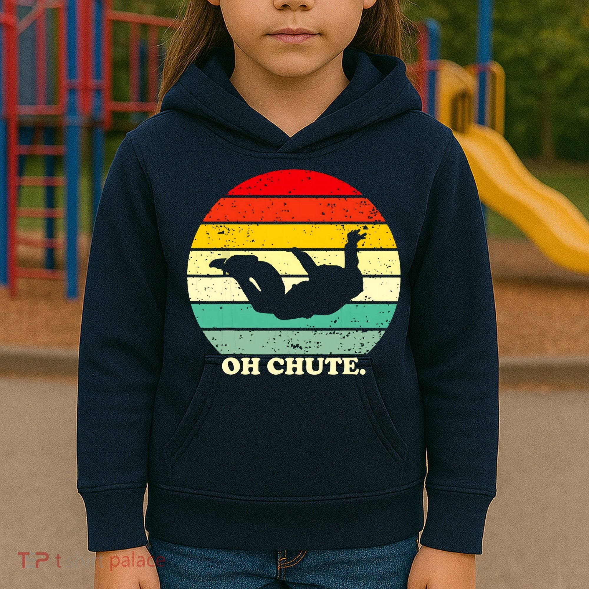 Oh Chute | Skydiving Skydive Sky Diving Skydiver Kids Hoodie