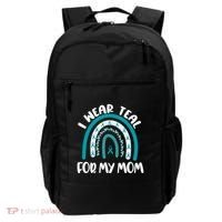 Ovarian Cancer Support Awareness Boho I Wear Teal For My Mom Gift Backpack thumb 0
