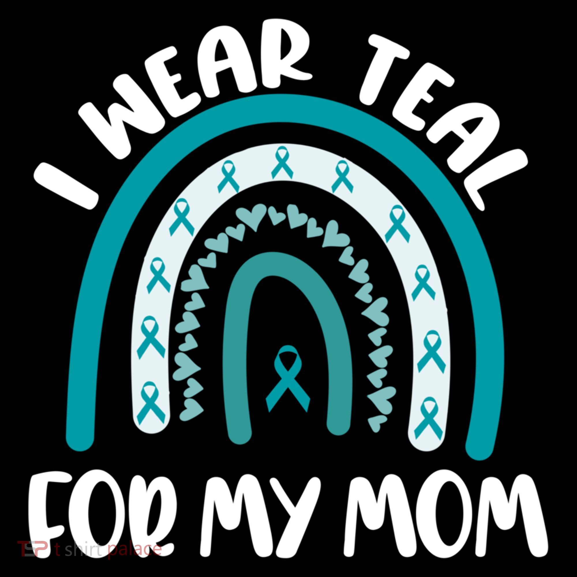 Ovarian Cancer Support Awareness Boho I Wear Teal For My Mom Gift Coffee Mug