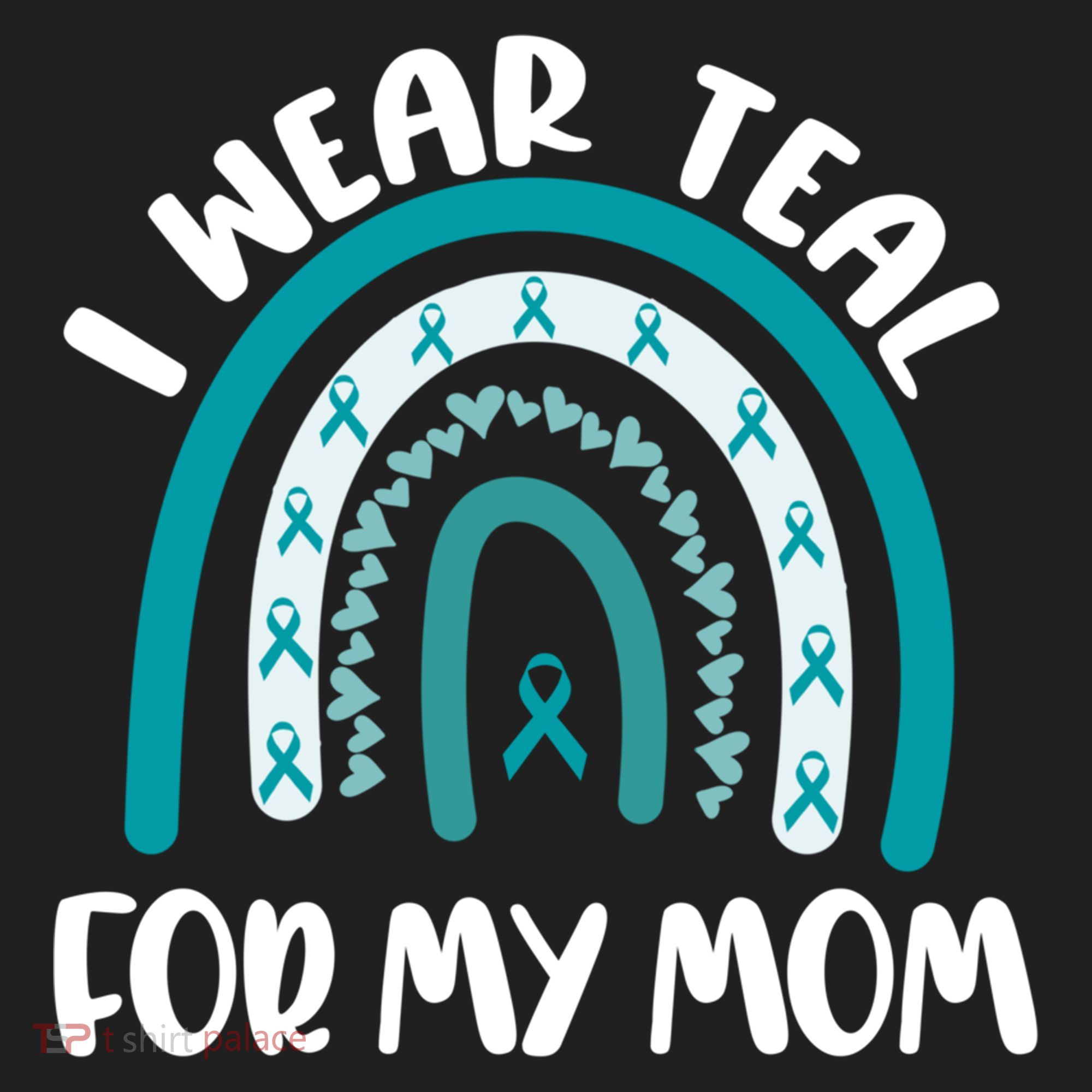 Ovarian Cancer Support Awareness Boho I Wear Teal For My Mom Gift Beanie