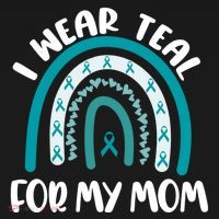Ovarian Cancer Support Awareness Boho I Wear Teal For My Mom Gift Women's Hoodie thumb 2