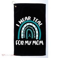 Ovarian Cancer Support Awareness Boho I Wear Teal For My Mom Gift Golf Towel thumb 0