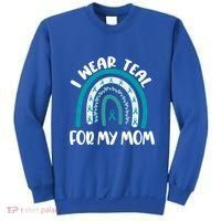 Ovarian Cancer Support Awareness Boho I Wear Teal For My Mom Gift Sweatshirt thumb 0