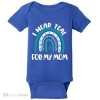 Ovarian Cancer Support Awareness Boho I Wear Teal For My Mom Gift Baby Bodysuit thumb 0